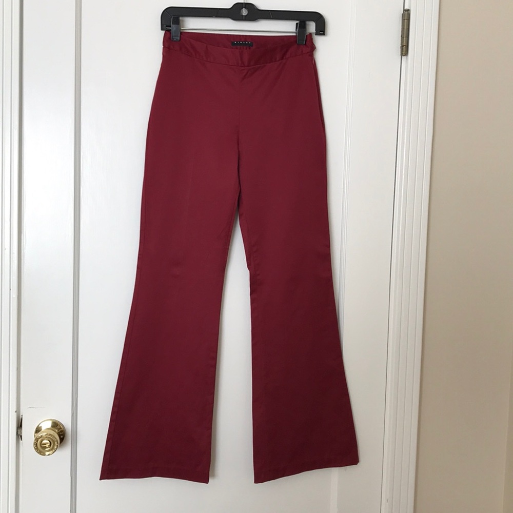 Sisley Red Sateen Pants